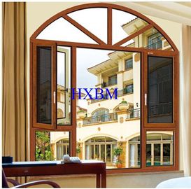 メキシコの市場のための二重ガラスの上限の合成の木製の覆われたアルミニウム開き窓Windows